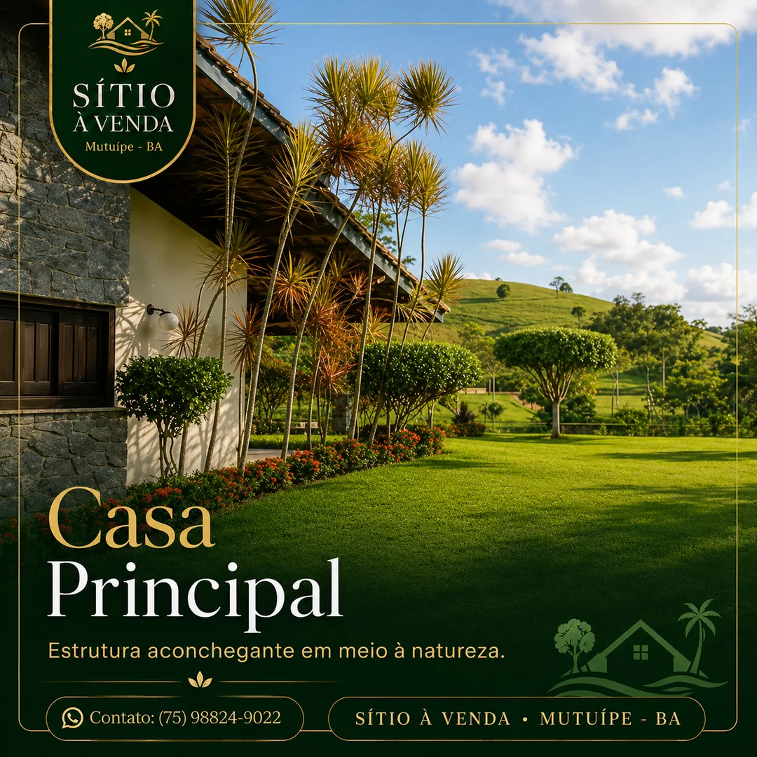 Peça de divulgação: a casa principal do sítio