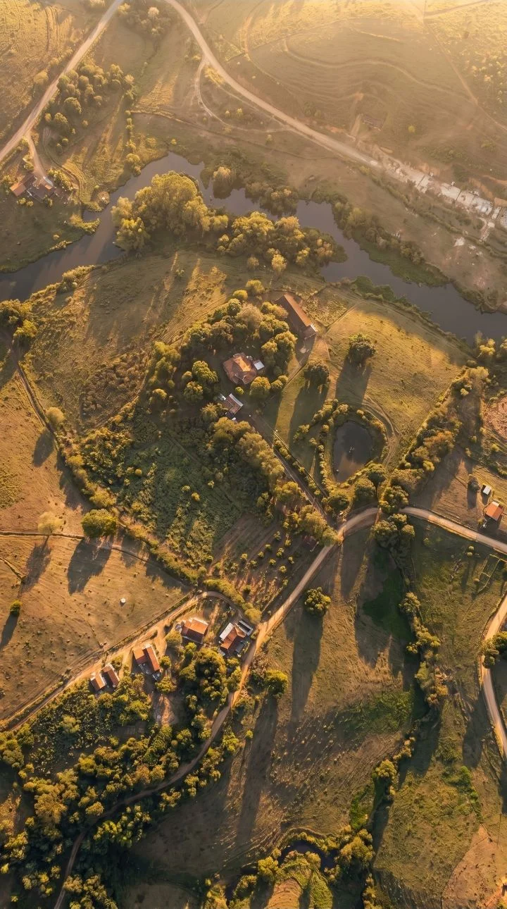 Foto aérea da propriedade usada como mapa interativo
